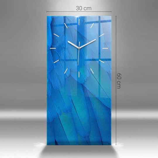 Tulup Leise Wanduhr Glas Mehrfarbig 30x60cm