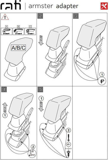 Rati Armster Car Armrest Mount for Volkswagen Polo 09-17 Black