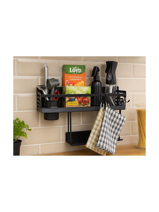 Metallic Tabletop Spice Rack Organizer Black