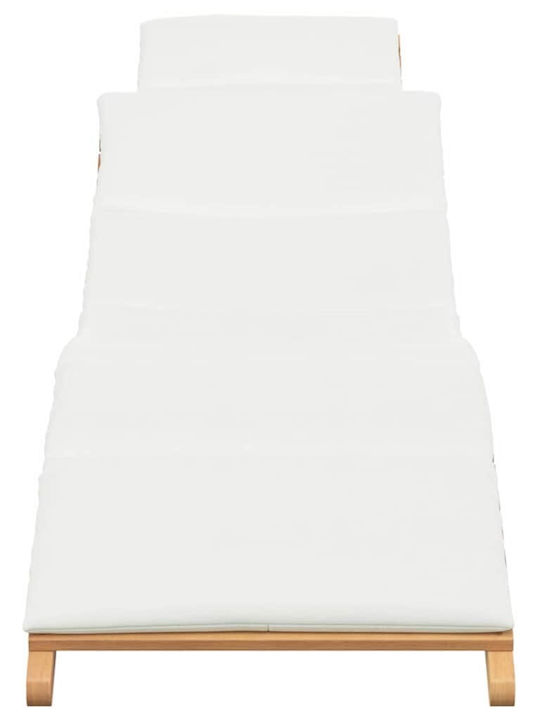 Liegestuhl Doppelter Hölzernes mit Kissen Beige 188x55x59cm.