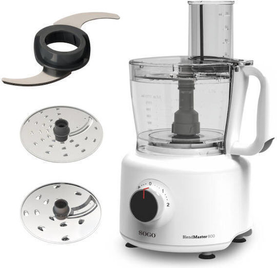 Sogo Multifunctional Food Processors 800W With Bowl 2lt And Blender Jug