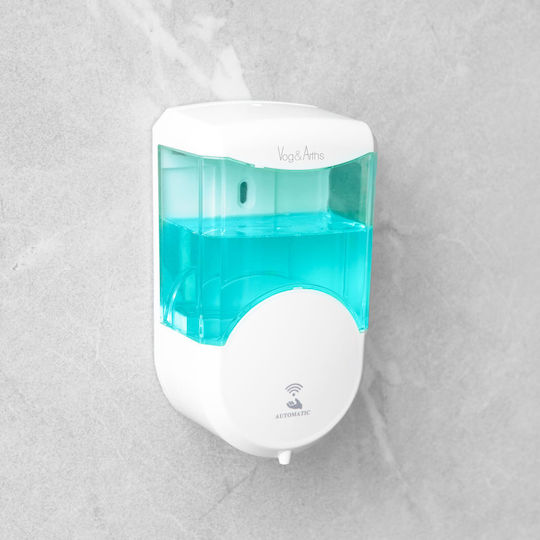 Vog Und Arths Dozator Automat De Săpun Lichid 600 Ml Montat Pe Perete Alimentat Cu Baterii Alb