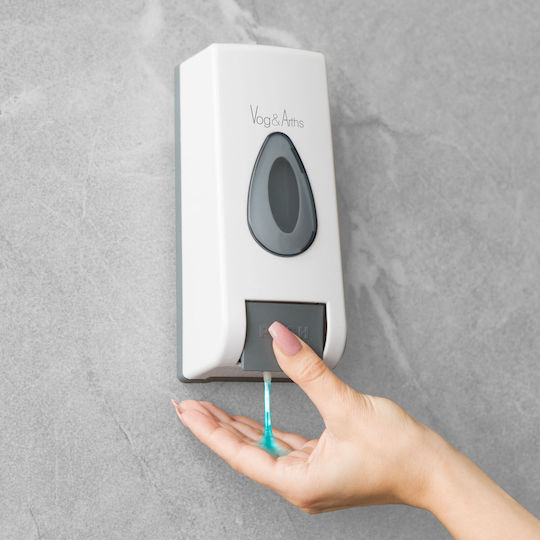 Dozator manual de săpun lichid Vog Arths 350 ml montat pe perete alb