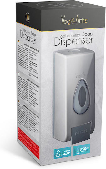 Vog Und Arths Manual Liquid Soap Dispenser 350 Ml Wall-Mounted Silver