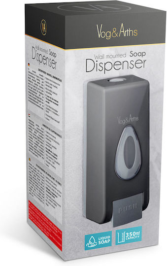 Dozator manual de săpun lichid Vog Und Arths 350 ml montat pe perete negru
