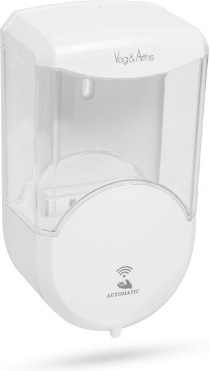Vog Und Arths Dozator Automat De Săpun Lichid 600 Ml Montat Pe Perete Alimentat Cu Baterii Alb