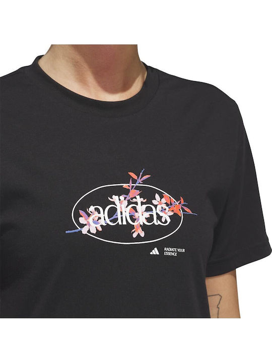 Floral Graphic Women's T-shirt Black