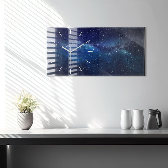 Tulup Silent Ceas de Perete Sticlă Albastru 60x30cm