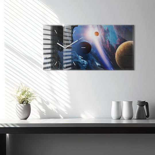 Tulup Silent Ceas de Perete Sticlă Multicolor 60x30cm