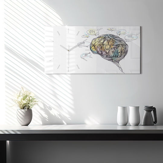 Tulup Silent Ceas de Perete Sticlă Galben 60x30cm