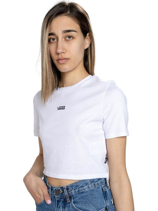 Flying V Crew Γυναικείο Αθλητικό Crop T-shirt Λευκό