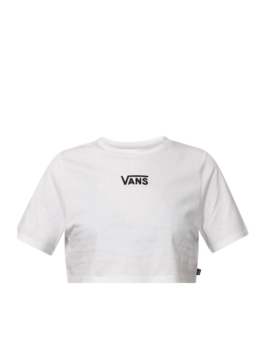 Flying V Crew Γυναικείο Αθλητικό Crop T-shirt Λευκό