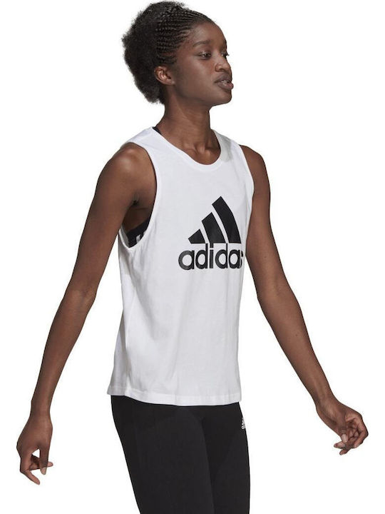Essentials Big Logo Women's Summer Sleeveless White Cotton Blouse