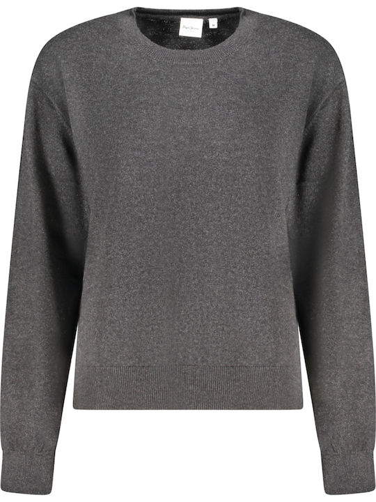 Damen Langärmeliges Baumwollpullover Schwarz