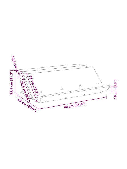 Ράφι Περιοδικών Ράφι Δρύς Sonoma 90 X 53 X 28,5 Εκ