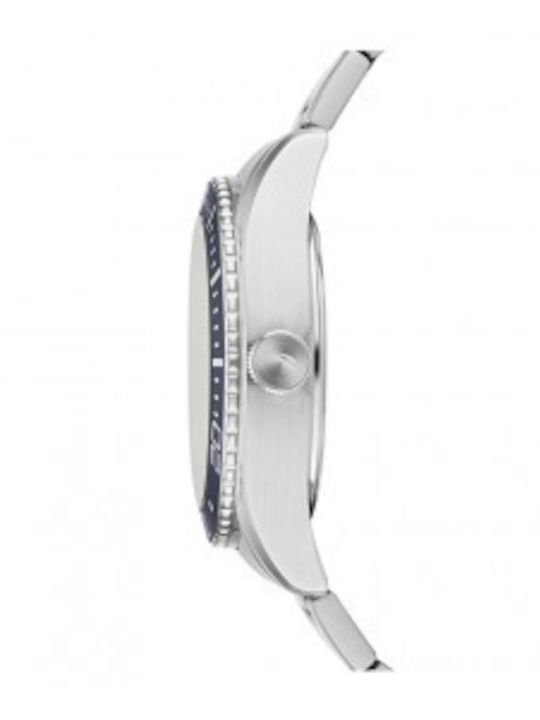 Nautica N83 Finn World Herrenuhr Batterie mit Silber Metallisch Braselet