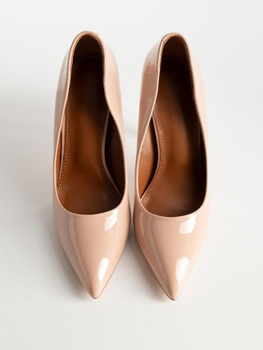 Bozikis Patent Leather Pointed Toe Stiletto Pink High Heels