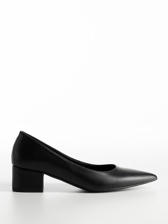 Pumps mit Chunky flachem Absatz Schwarz