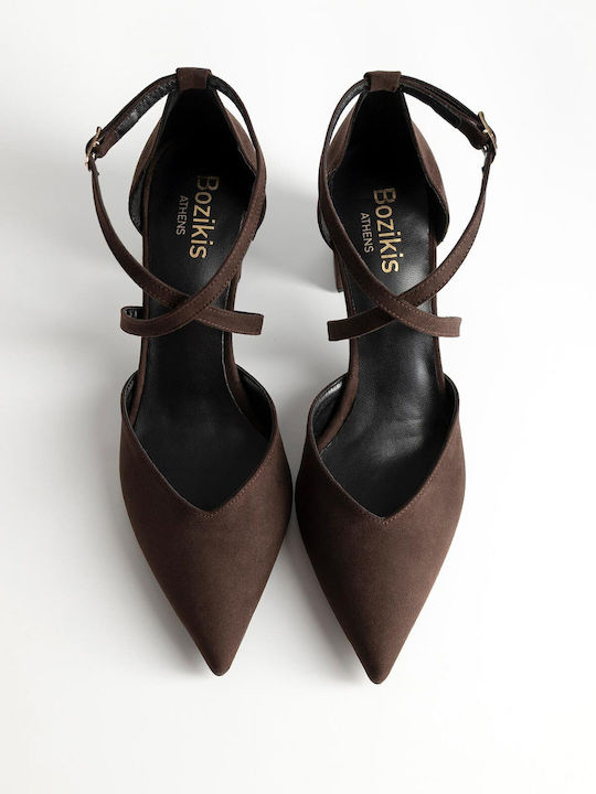Pumps mit Riemchen & Chunky mittelhoher Absatz Braun