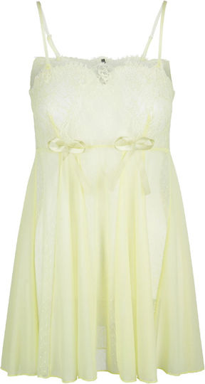 Martin Babydoll Transparentă Dantelă Panglici Romantice