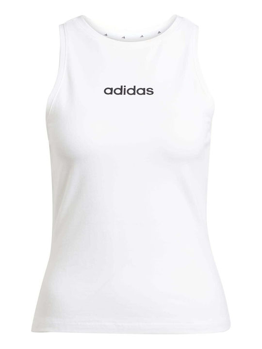 Essentials Linear Women's Blouse Cotton Sleeveless White