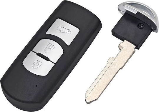 Techstar Car Key Case Mazda 3 Buttons Compatible Mazda 6 Cx-5 Cx-3 2014-2015 Models Right Groove Blade