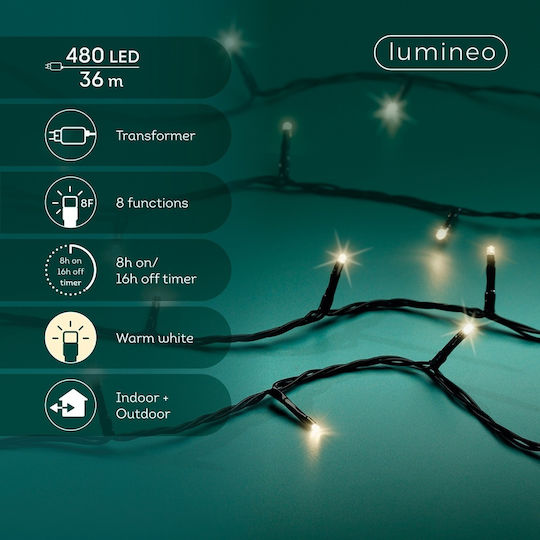 480 Lichterketten LED 36m. Warmes Weiß in Zeichenfolge 1Stück