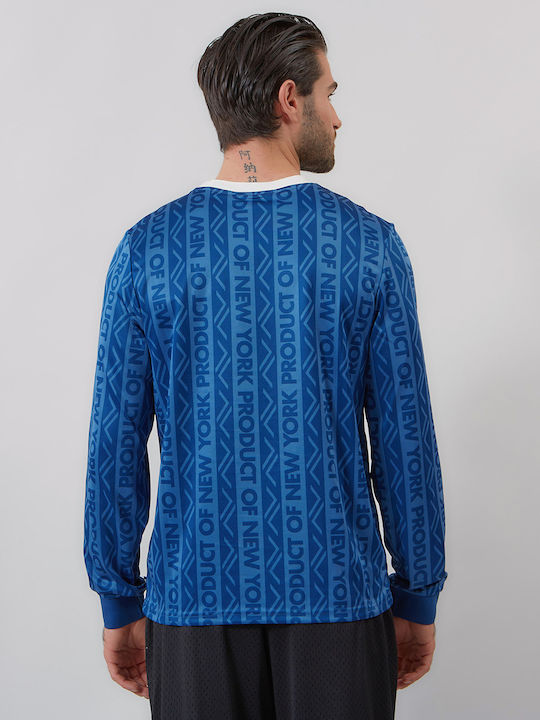 Long Sleeve Athletic Blouse Blue