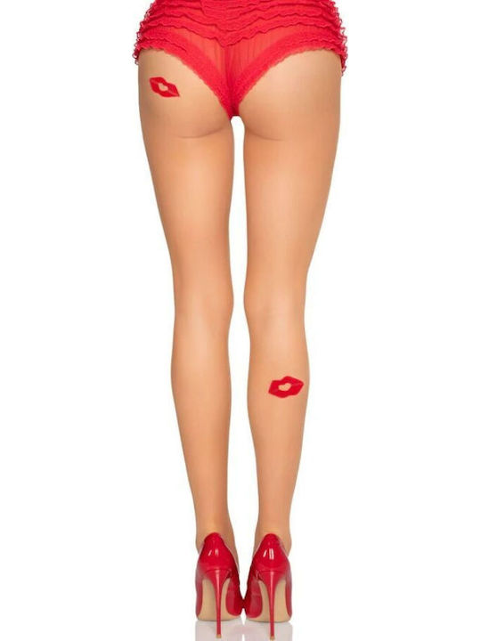 Leg Avenue Sheer Lycra Sexy Red Socks