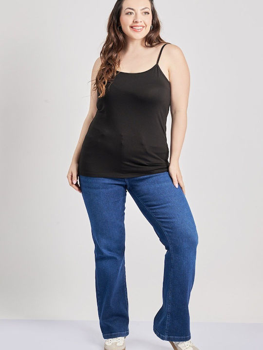 Bluza Damă Cu Bretele Neagră