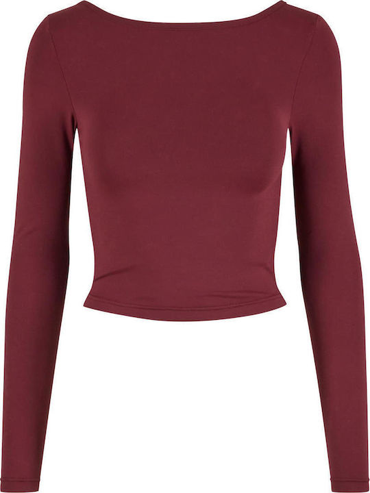 Women's Cotton Long Sleeve Blouse Cherry