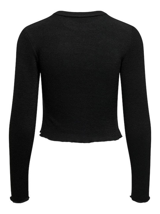 Γυναικείο Crop Top Μακρυμάνικο Μαύρο