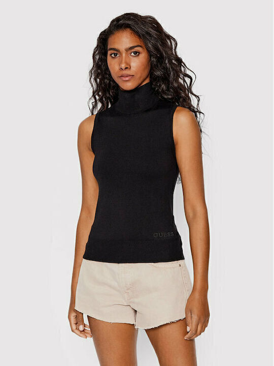 Zelinda Women's Blouse Sleeveless Turtleneck Black