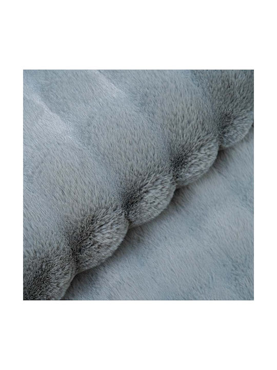 To megalo pazari Anti-slip Rug Rectangular Furry Gray