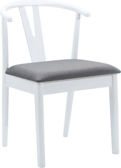 Dining Room Wooden Chair White and Grey 50.5x61x80.5cm 2pcs