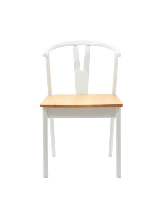 Dining Room Wooden Chair White 50.5x61x80.5cm 2pcs