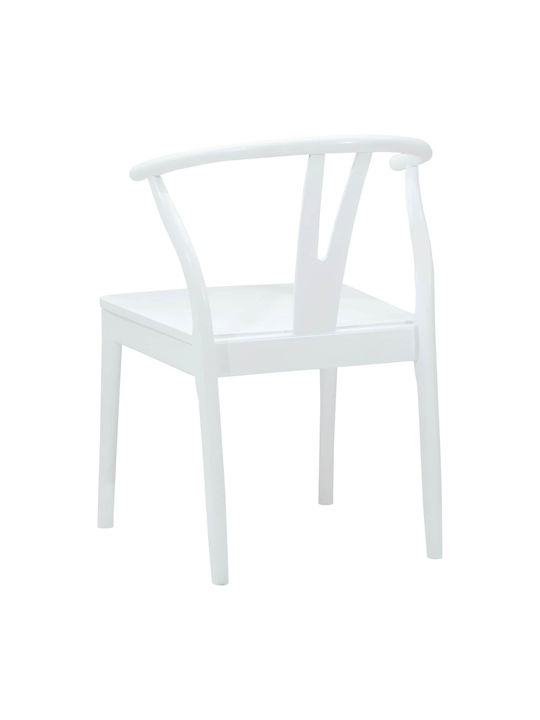 Dining Room Wooden Chair White 54.5x53x77cm 2pcs