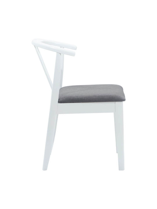 Dining Room Wooden Chair White and Grey 50.5x61x80.5cm 2pcs