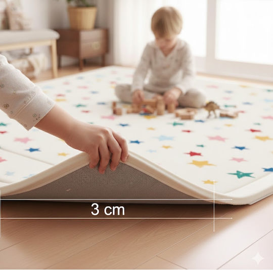 Kinderteppich für Kinderzimmer Colorfall Sterne – Weicher 3cm 200 x 150 cm