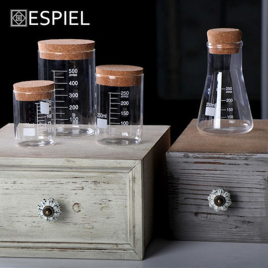 Espiel Σετ 12τμχ Βάζα Γενικής Χρήσης με Φελλό Γυάλινο Διάφανο 150ml