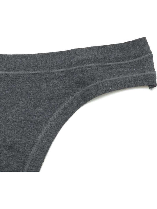Damen-Slips Baumwoll Zeigenfolge Grau Anthrazit