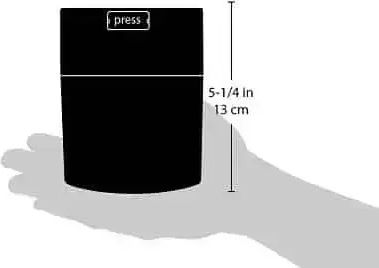 Tightvac Vase Coffee with Airtight Lid Glass Black