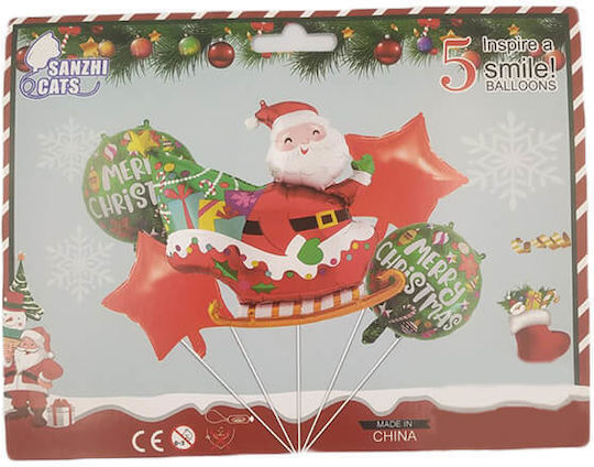 Σετ Μπαλόνια Merry Christmas – 5 Τεμάχια 1 Σετ 3 Σχέδια