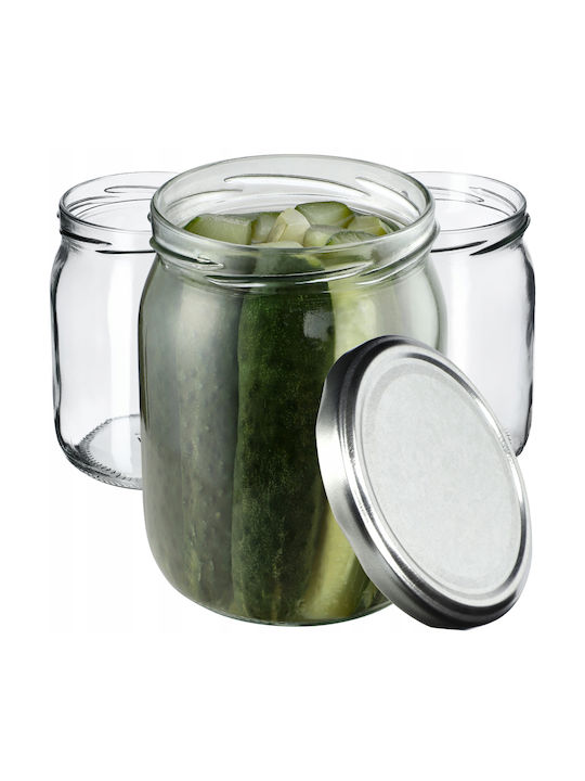 Kadax Set of 8 General Use Glass Transparent Jars with Lid 540ml 8 Pieces