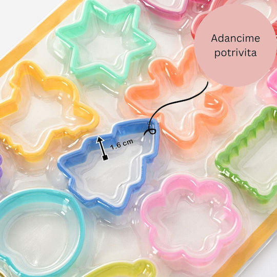Set 12 Matrițe Pentru Tort Flippy Din Material Polipropilenă Diverse Forme Orice Ocazie Adâncime 1.6 Cm 23.3 X 33.5 X 1.8 Cm Multicolor
