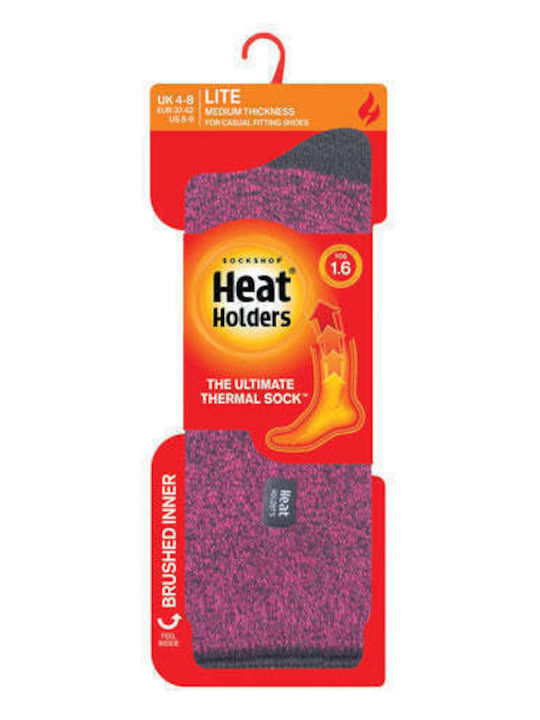Heat Holders Women's Socks Raspberry/charcoal