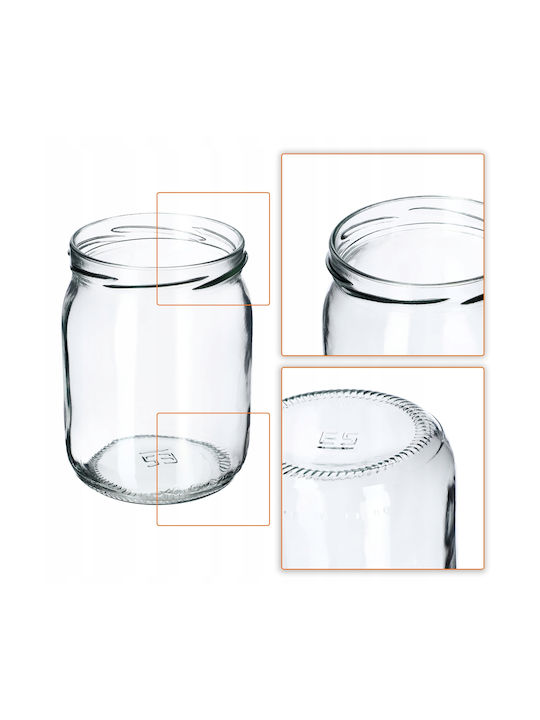 Kadax Set 8 Bucăți Vaze Utilizare Generală Cu Capac Sticlă Transparentă 540ml 8 Bucăți