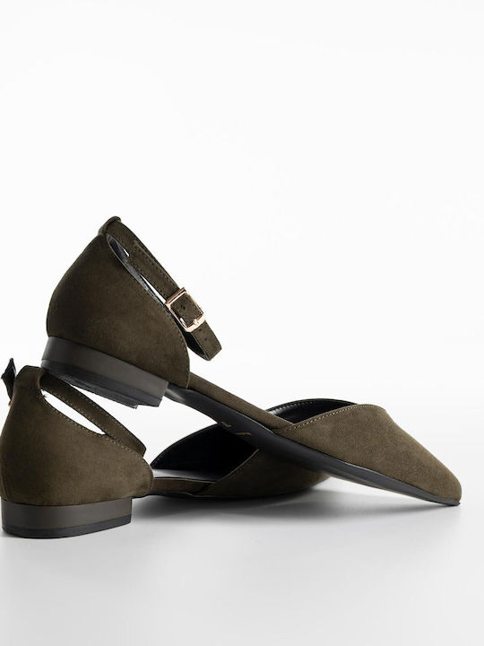 Silia D Wildleder Damen Ballerinas Spitz zulaufend Grüne