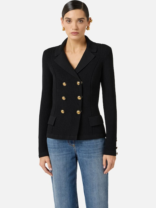 Women's Knitted Cardigan with Buttons Black