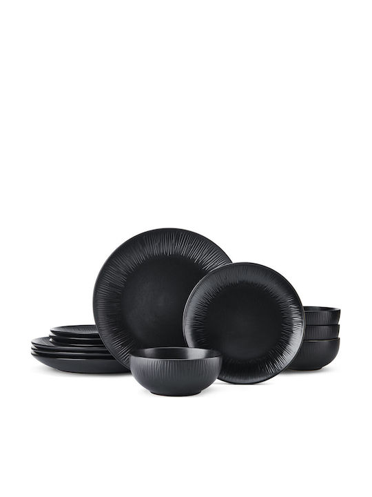 Mikasa Negru Ceramică Set de Vase 12buc